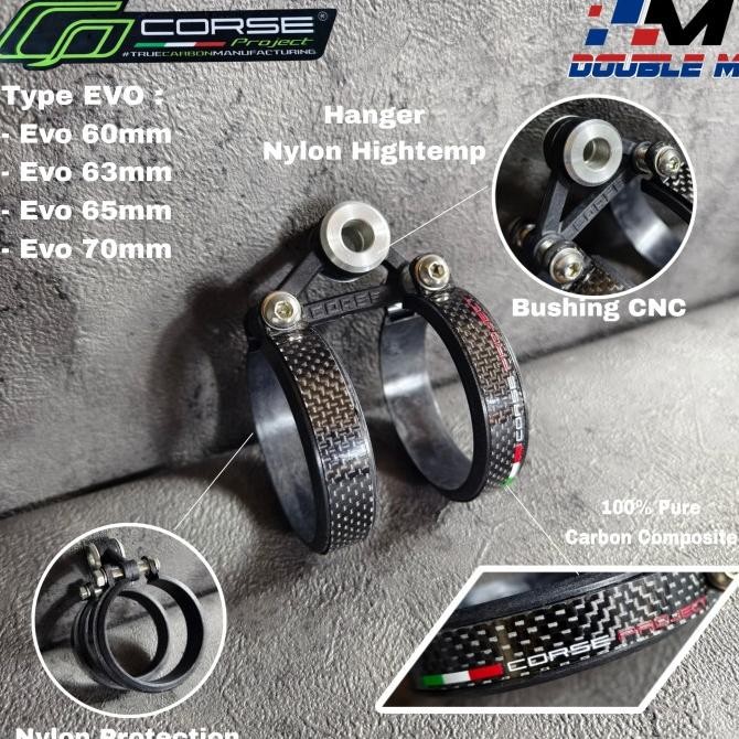 Klem Kleman Breket Knalpot 2 Tak Carbon Karbon Selencer Arrow