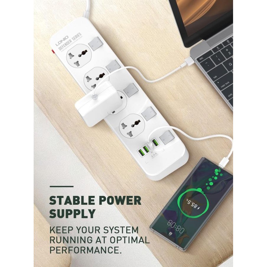 Stop Kontak LDNIO SC4408 ORIGINAL / Power Strip Socket USB Universal
