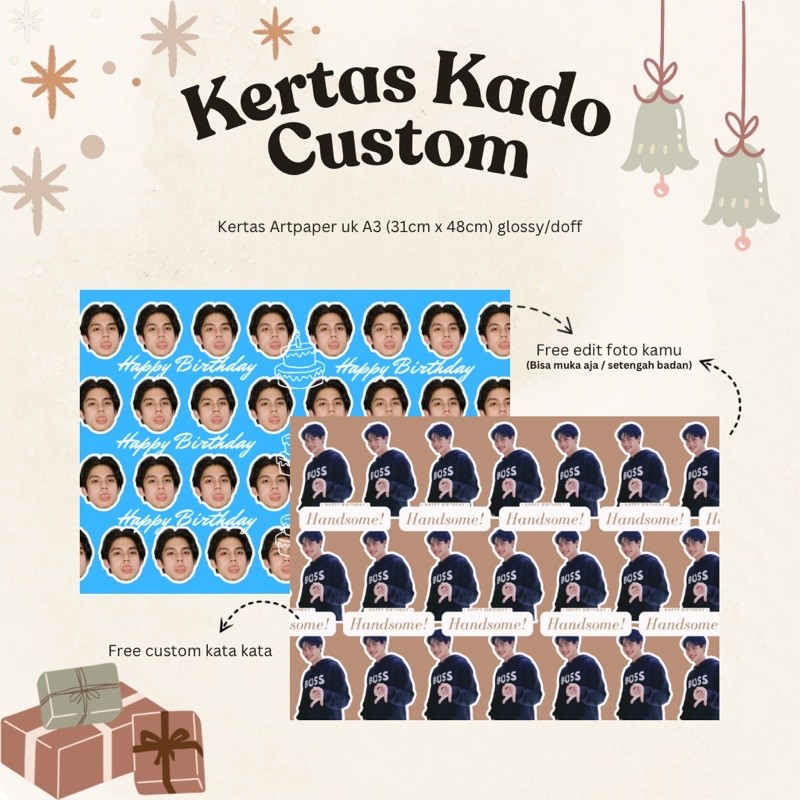 

Kertas Kado Custom Murah - (1 Hari Jadi) - Bisa Request Kata Kata