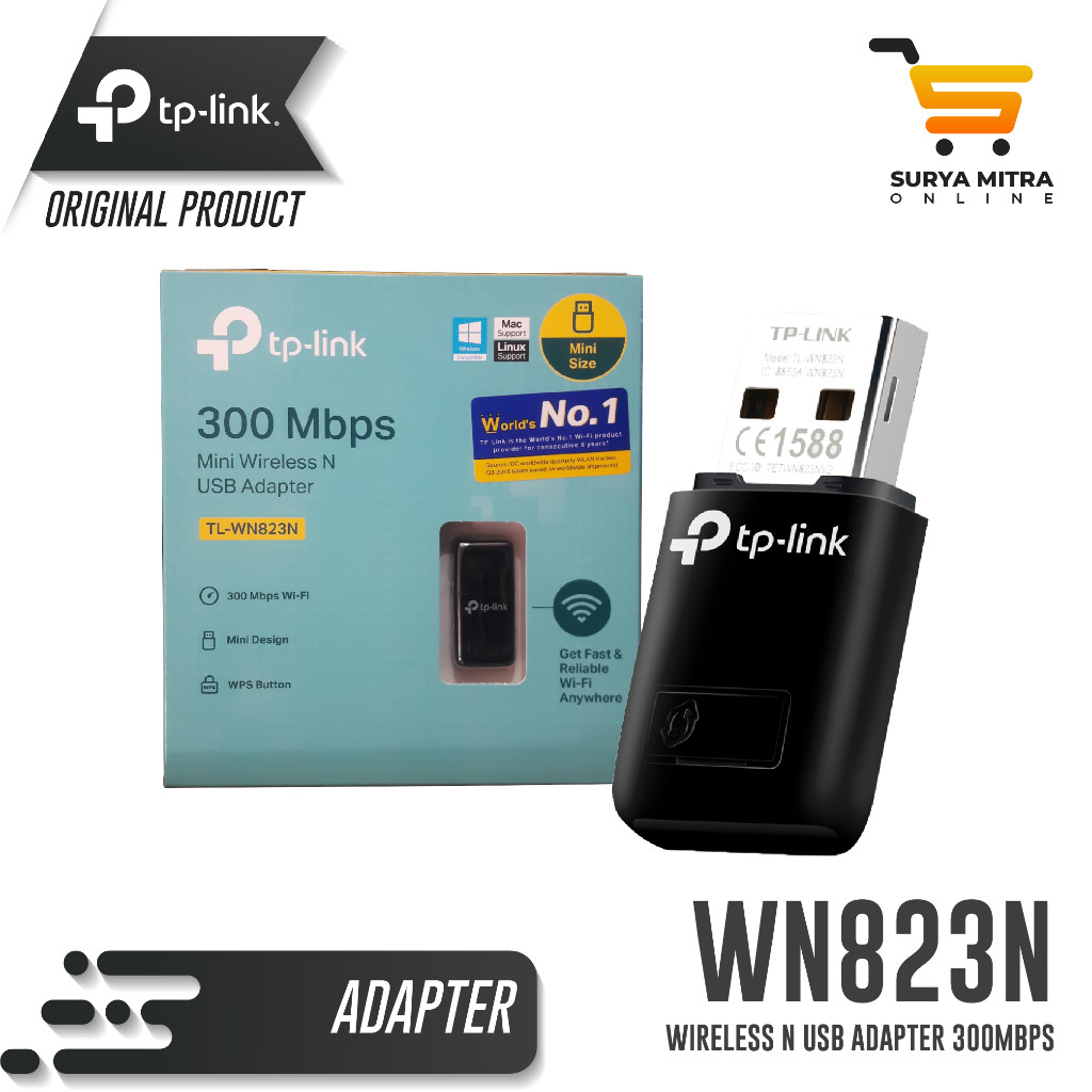 Ub Wifi Tplin Tlwn823N Wirele N Ub Adapter 300Mbp