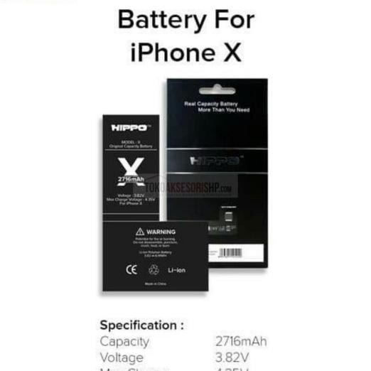 BATERAI HIPPO IPHONE X XS XR XS MAX /BATRE IPHONE X XS XR XS MAX HIPPO Terlaris