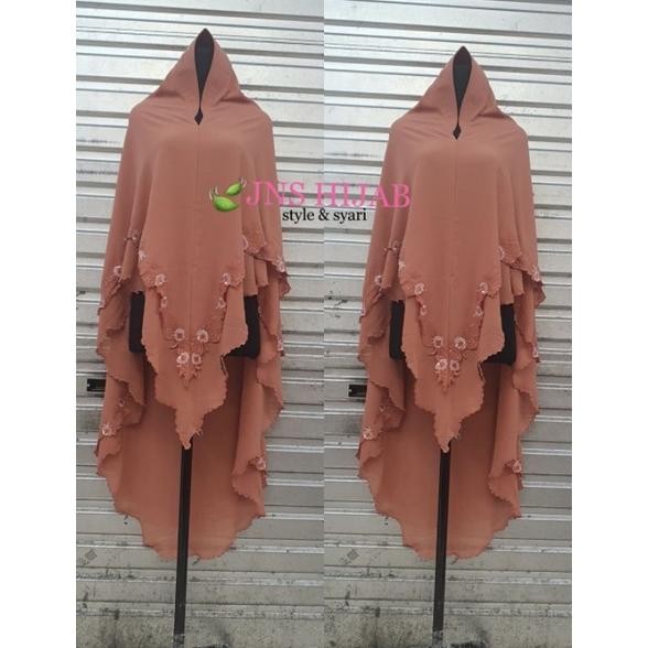 Sale khimar MALIKA/hijab syari jumbo bordir engkol/jilbab bordir 2 layer/ kerudung syari ori jns hij
