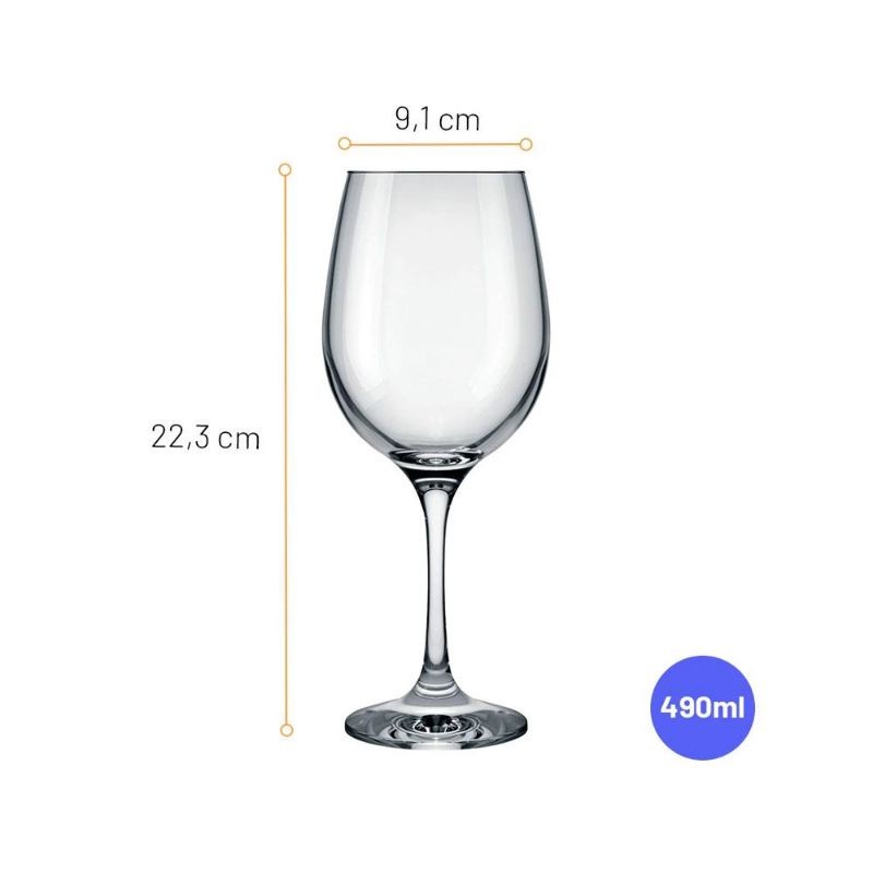Gelas Wine 490ml Nadir Stemmed Glass Barone 7056 - 1pc