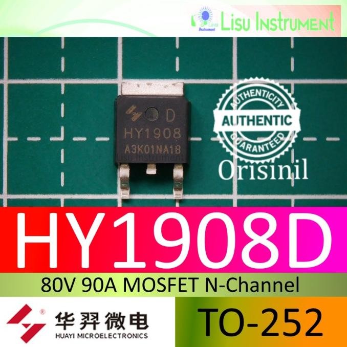 Terbaru HY1908D HY1908 80V 90A MOSFET N-Channel TO-252 ORIGINAL HUAYI lisu992 Kualitas Baik