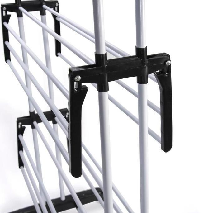 Rak Jemuran Lipat Baju Pakaian Stainless Steel 4 Susun Jemuran Handuk Rak Handuk Jemuran Portable Se