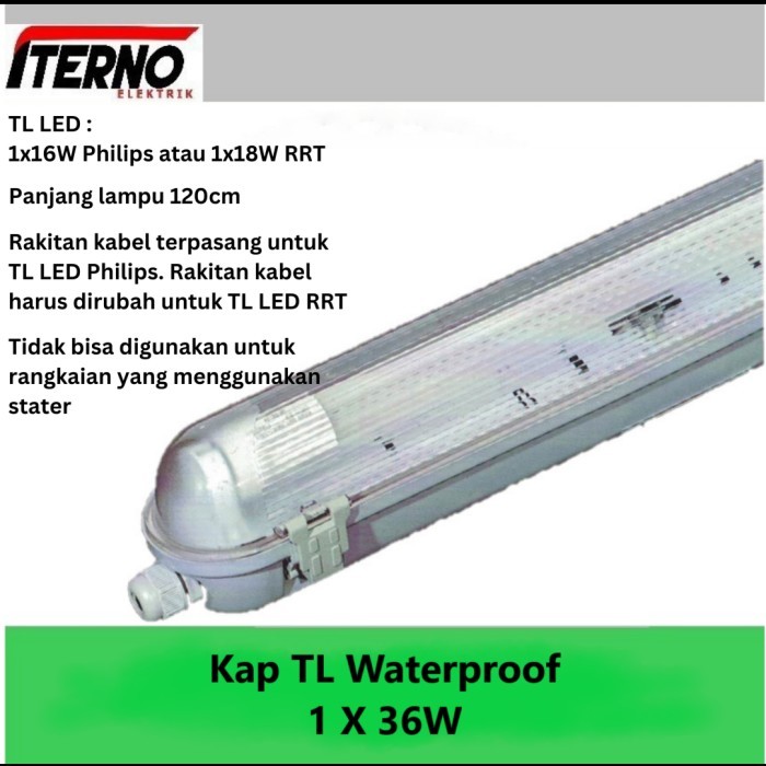 Kap Lampu Waterproof 1X36 1X36W Tl Led 1X16W Ip65