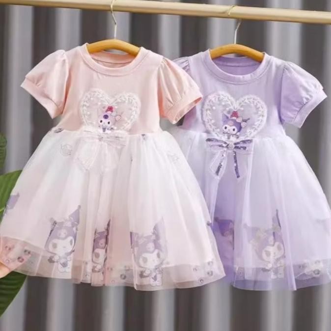 Sale Dress Kuromi Anak Dress Melody Anak Dress Anak Kuromi Melody Import