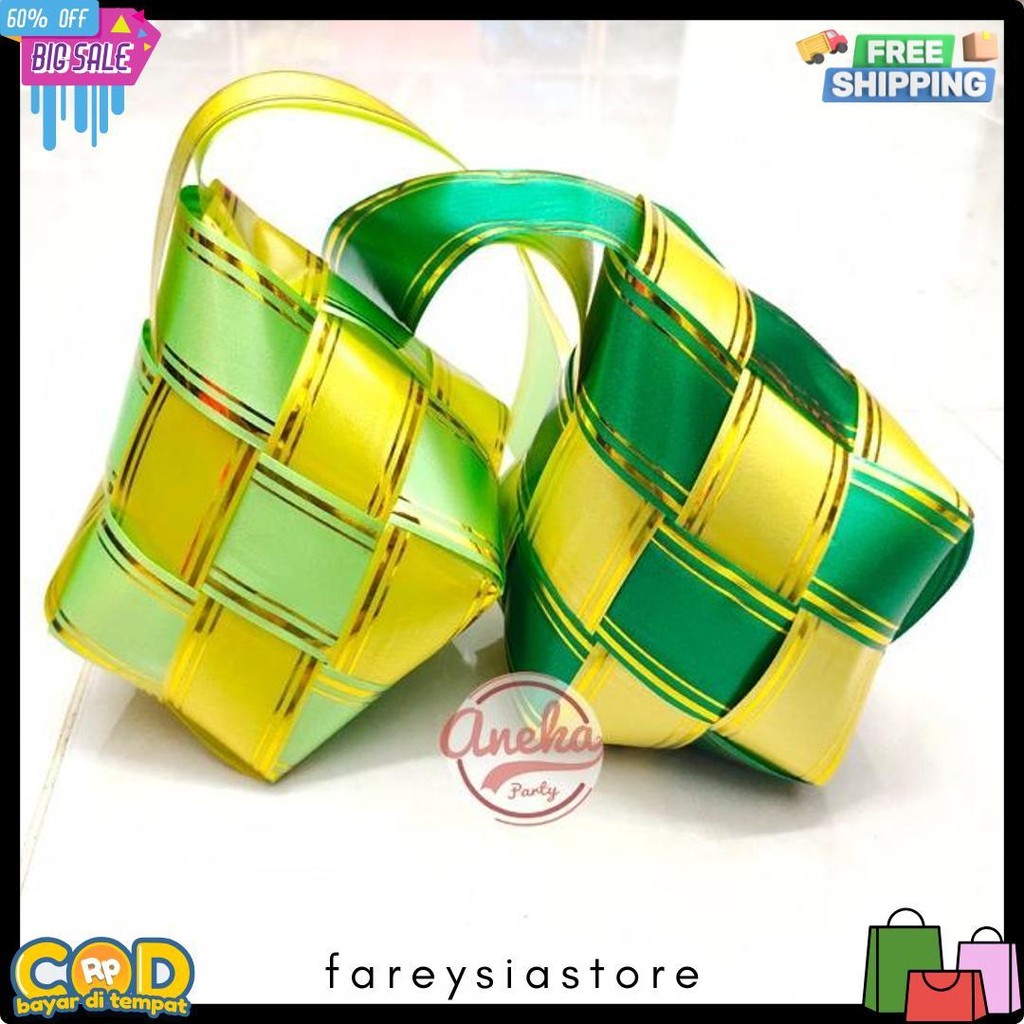 

Ketupat Lebaran Pita Parsel / Hiasan Parsel / Aksesoris Idul Fitri / Lebaran Ketupat Hias Parsel Diskon