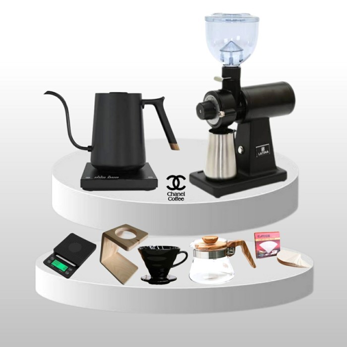 TERLENGKAP Paket Manual Brewing V60 Alat Seduh Kopi V60 Timemore Kettle