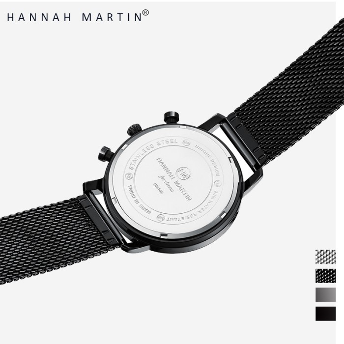 Tebaru HANNAH MARTIN 109 Jam Tangan Pria 100% Original Tahan air Kronograf Berkualitas