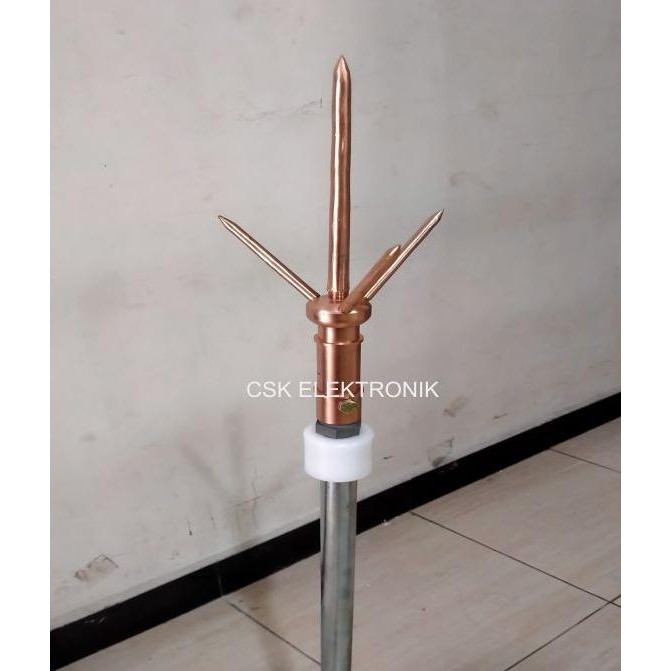 Splitzen Trisula / Tombak penangkal Petir Bahan Kuningan 3/4