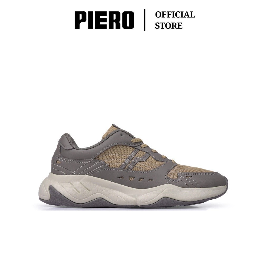PIERO SEPATU SNEAKERS PRIA ERGO ST SASHIKO ROCK GREY SAND IVORY WHITE PIE210000032
