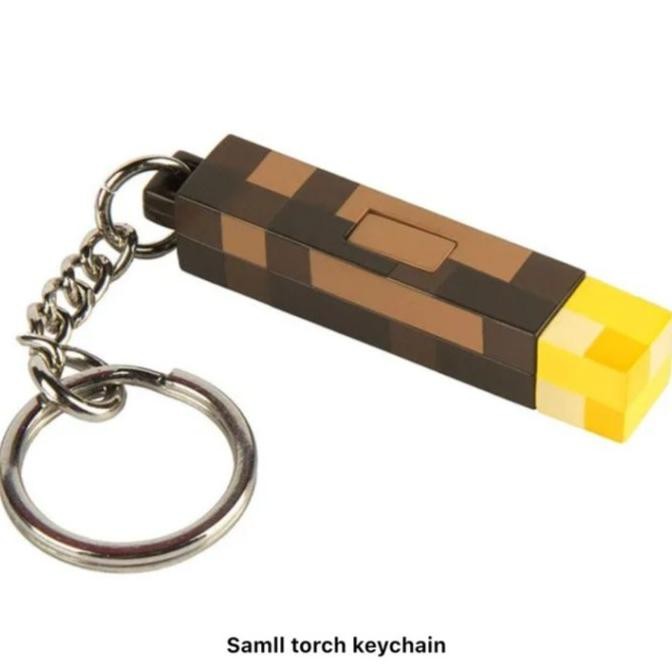 Produk Baru Minecraft torch light keychain gantungan kunci torch minecraft, gantungan kunci lampu mi