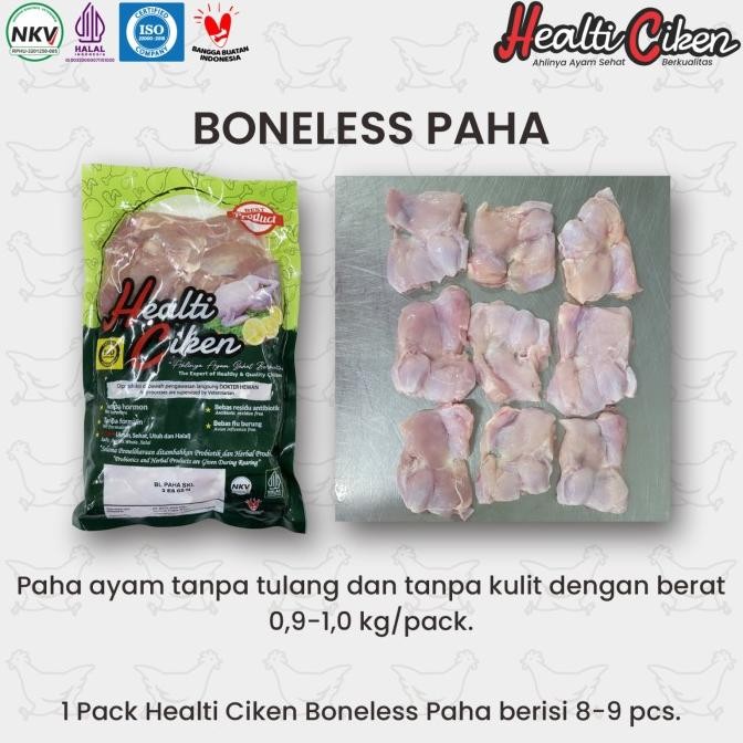 

READY BONELESS PAHA AYAM | AYAM + PROBIOTIK|0.9-1 KG | HEALTI CIKEN