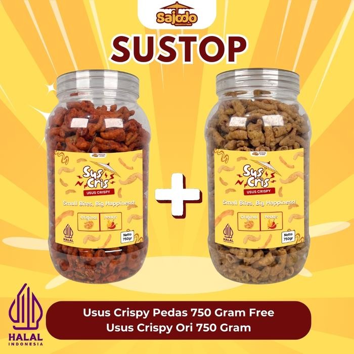 

TERBATAS Usus Pedas Toples 750 gr + Usus Original Toples 750 gr Sajodo Snack & Food