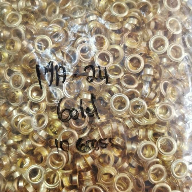 

READY MATA AYAM 24 + RING / MATA EYELET 10MM WARNA GOLD / 10GROSS