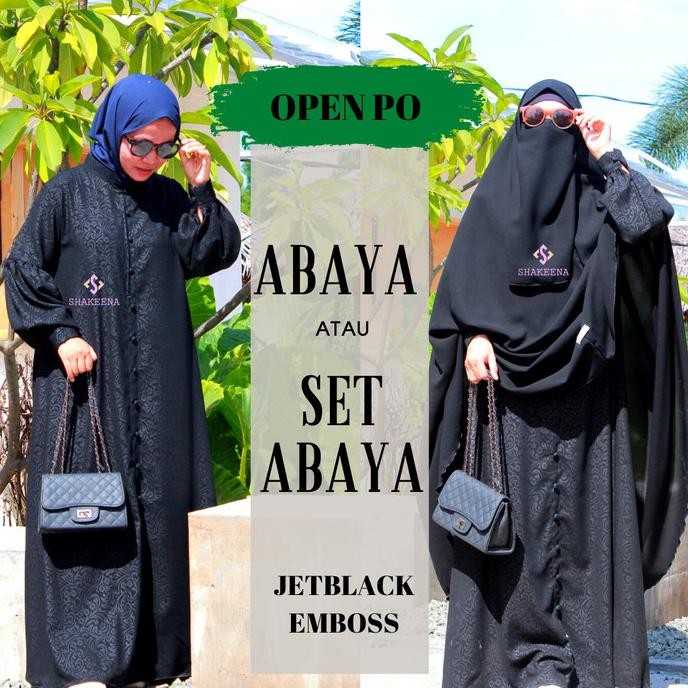 Sale Now Gamis Jetblack Embos Elegan Stok Terbatas