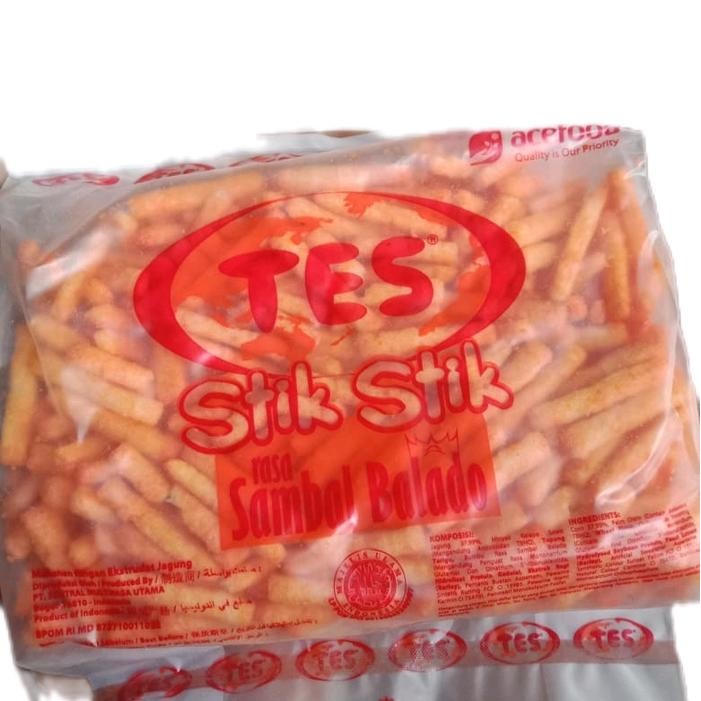 

TERJAMIN Promo Jajan Murah stik balado Tes Stik 1 karton isi 4 Pak Berat 500 Gram - Snack, Food