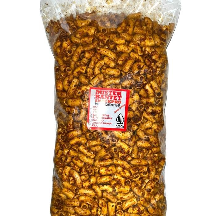 

KOMPLIT Makaroni Bantet 1kg / Makaroni Pedas / Makaroni Bantet Pedas daun Jeruk / Makaroni /