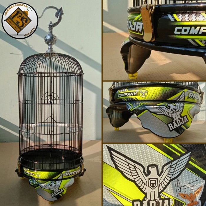 Sangkar/Kandang Lovebird Radja Pvc Decal Hijau Stabilo