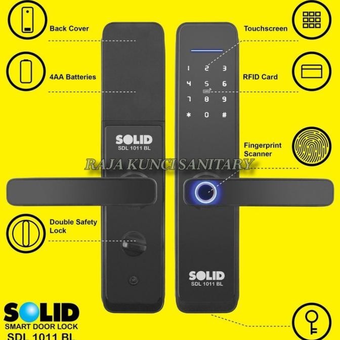 SOLID Smart Door Lock SDL 1011 BL/Smart Lock Solid/Kunci Digital Solid Original dan Terpercaya