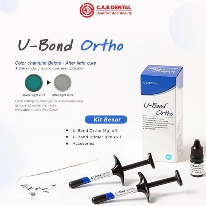 Dental Vericom Bonding Ortho U-BOND / Lem Bracket Ortho / Ortho Bonding / Perekat Behel Lightcure / 