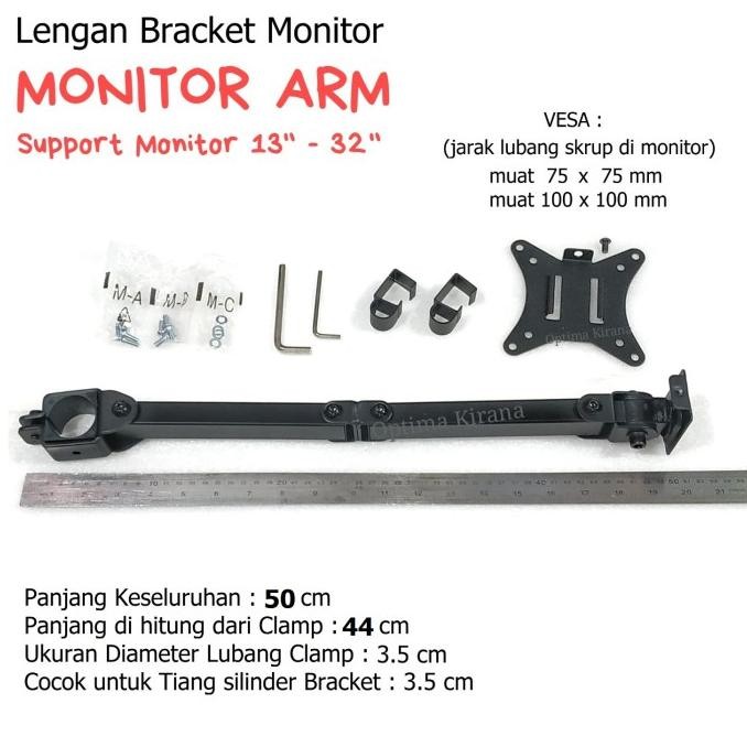 PART BRACKET ZD ZL : Lengan Monitor Arm Plat VESA Standing Meja Desk Siap Kirim