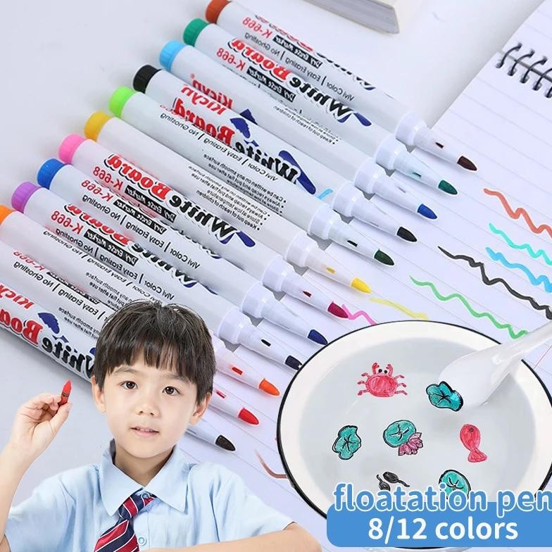 

8/12 Colors Magical Water Painting Pen Water Floating Pen Colorful Mark Pen Markers Floating Ink Pen Kids Painting Pen Toys