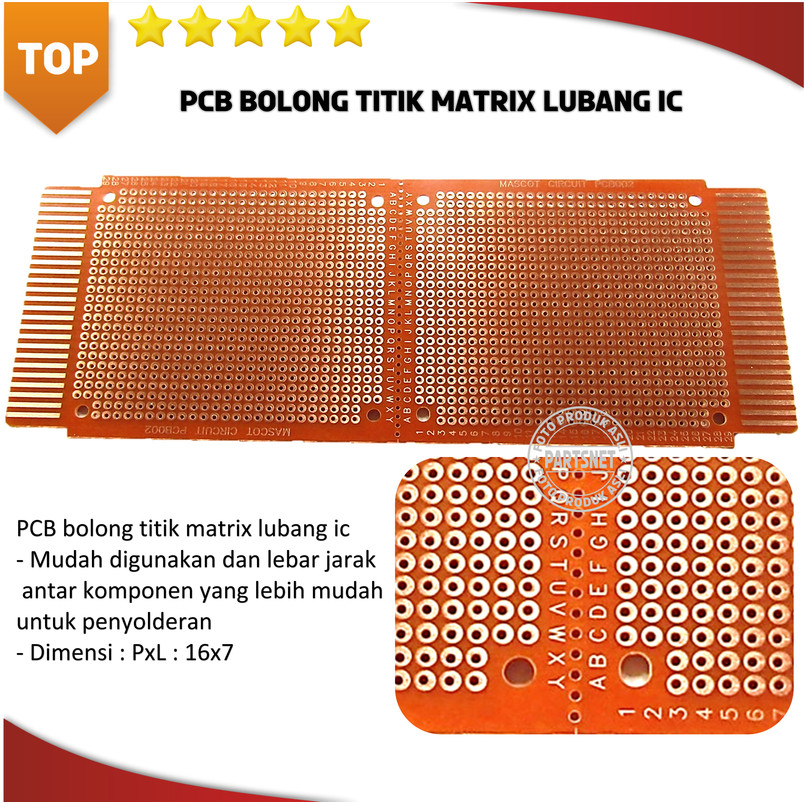 PCB bolong titik matrix lubang ic