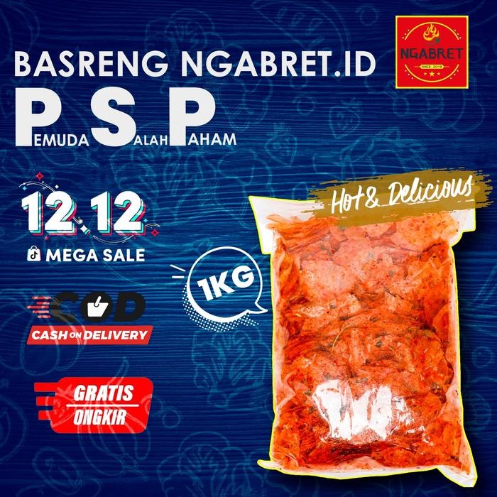 

LIMITED EDITION Keripik Kaca Pedas Ngabret X PSP 1KG - Snack Makanan - Food
