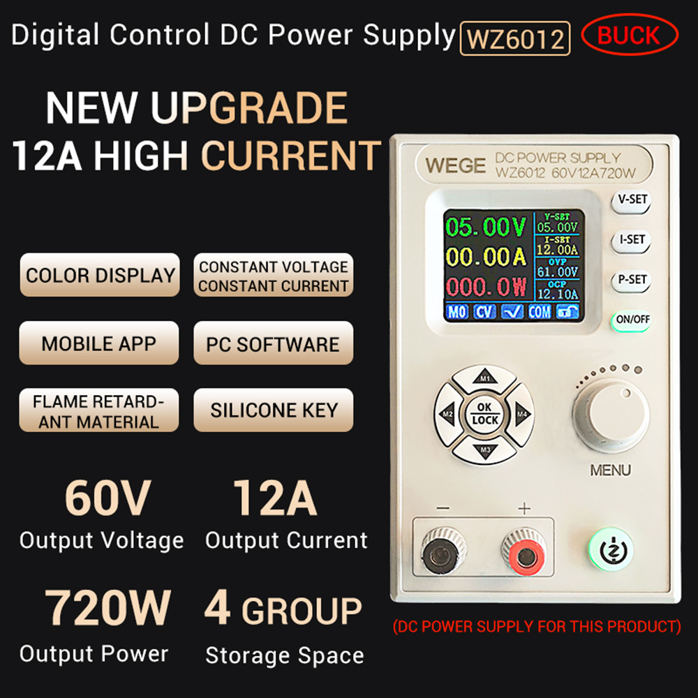 TAM DC 9-70V WZ6012 Power Supply DC Regulated Power Module Supply 60V 12A Digital Control Adjustable
