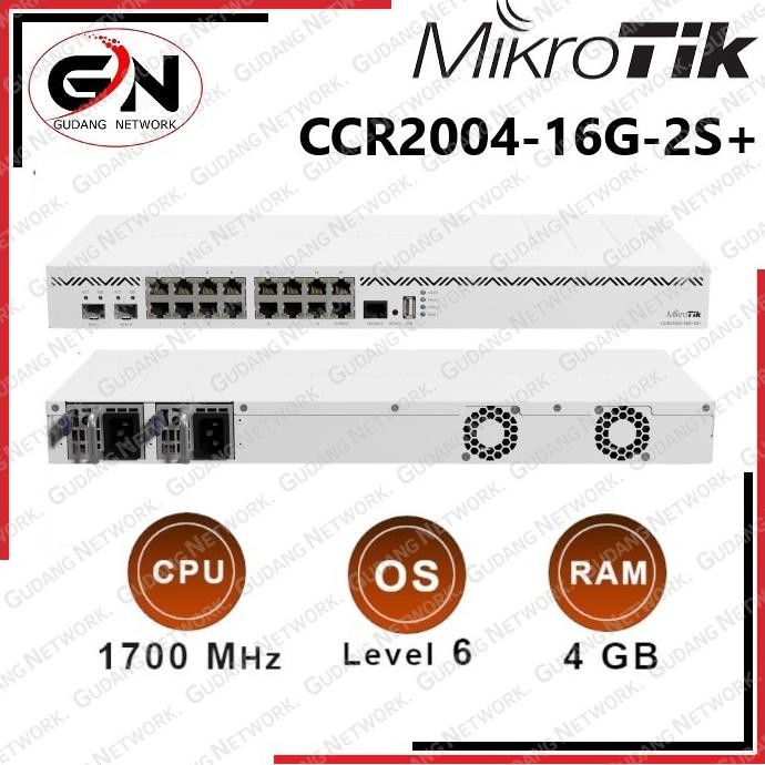 TERMURAH - Mikrotik CCR 2004 16G 2S+ CCR2004-16G-2S+ Cloud Core Router CCR 2004 1