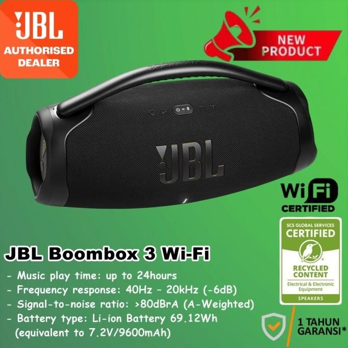 Jbl Boombox 3 Wifi Portable Bluetooth Speaker Boombox3 Ip67 Powerful Sound Boombox3 3Wifi New Stok