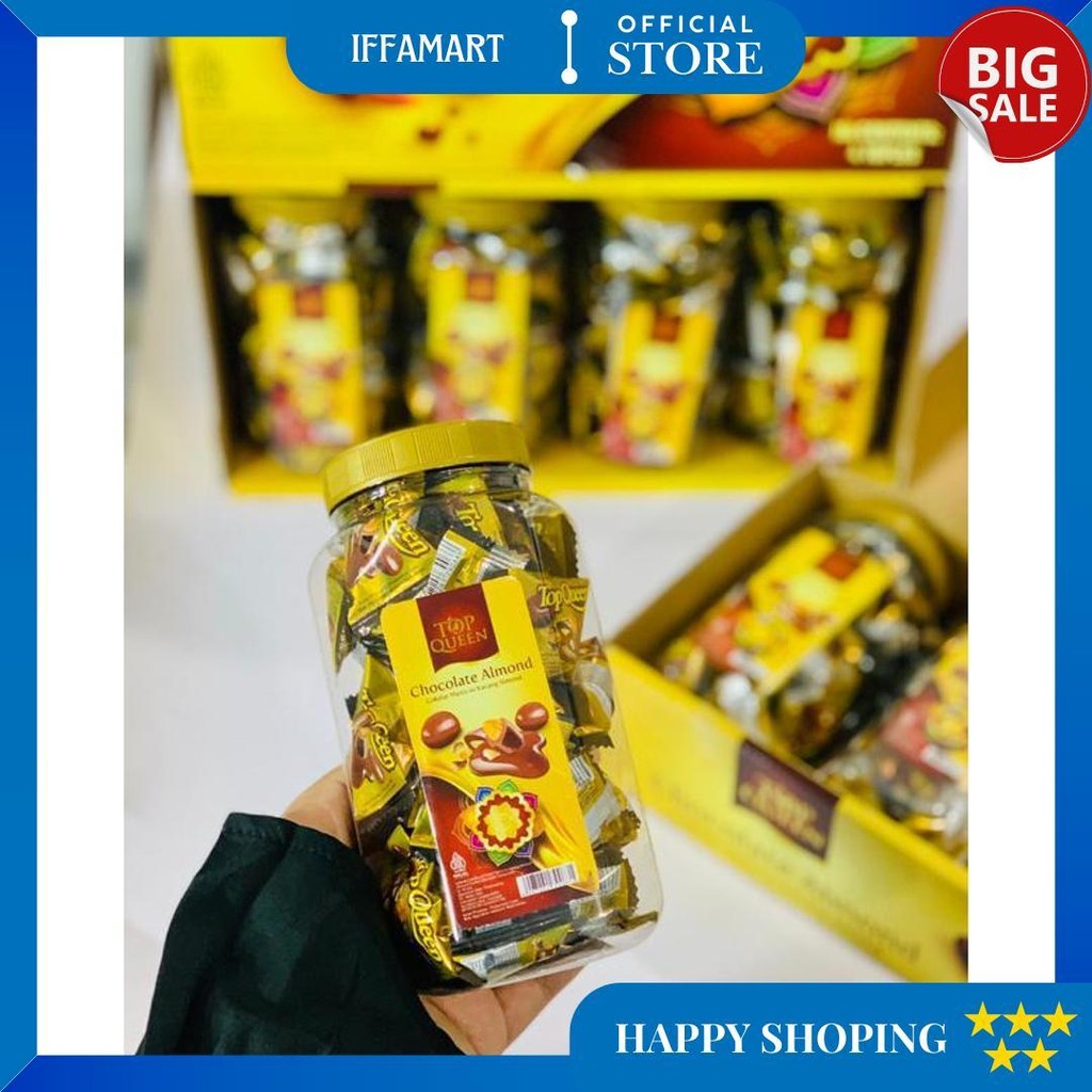 

[Grosir] Cokelat Almond 2024 Isi 4 Toples / Set 4 Toples Asin / Coklat Almond 2024 / Top Queen Coklat Almond / Top Queen D Cod