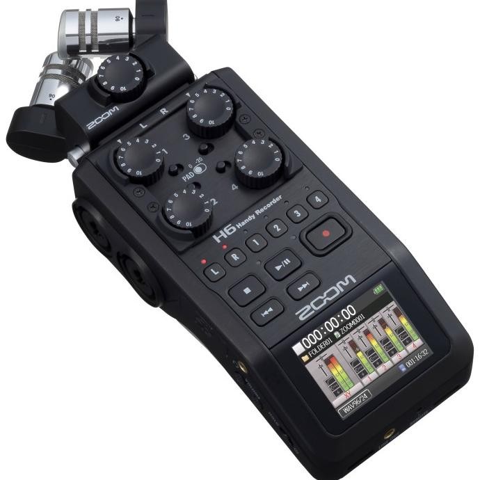 Zoom H6 All Black Portable Handy Recorder With Single Mic Capsule New Stok
