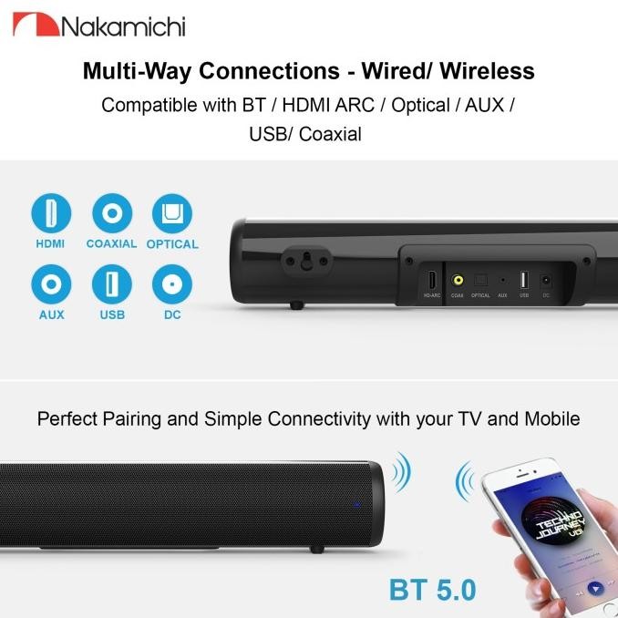 Nakamichi Soundstation Venus Speaker Bluetooth Amplifier Mini Soundbar New Stok