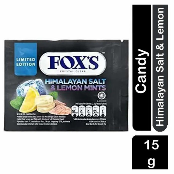 

Fox's Crystal Clear Himalayan Salt & Lemon Mints 15 G