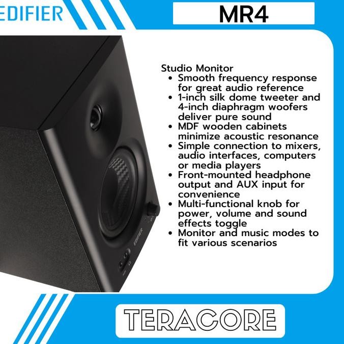 Edifier Mr4 Mr-4 Speaker Monitor 4 Inch Flat Studio Recording Black New Stok