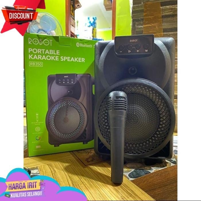 Flash Sale [ SPK RB350 ]- SALON SOUND SPEAKER SPEKER ROBOT RB350 SPEAKER PORTABEL  BLUETOOTH 5.3 KAR
