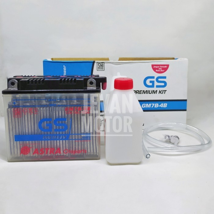 Gs Battery Gm7B-4B / Accu Gs Gm7B-4B / Aki Basah Motor Tiger