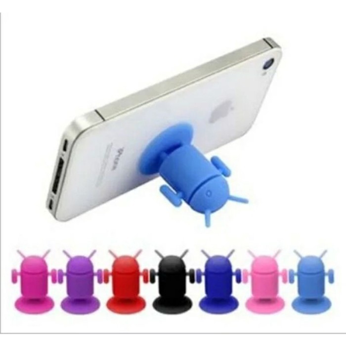 TERBARU standing hp meja robot android ios original impor silikon aksesoris standing handphone