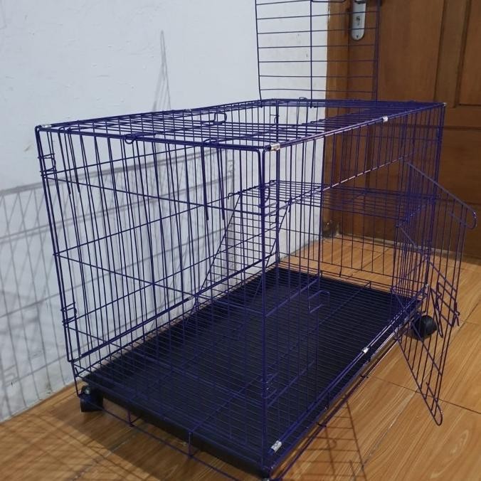 Kandang Lipat Besi Kucing Anjing Tingkat 1 Ukuran M L XL XXL 2 Lantai AME