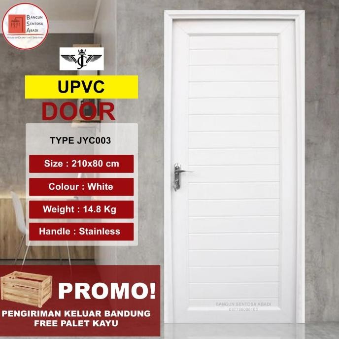 Sale PINTU UPVC KAMAR MANDI 210x80 KOMPLIT KUSEN KUNCI PINTU WC U-PVC JAYCO