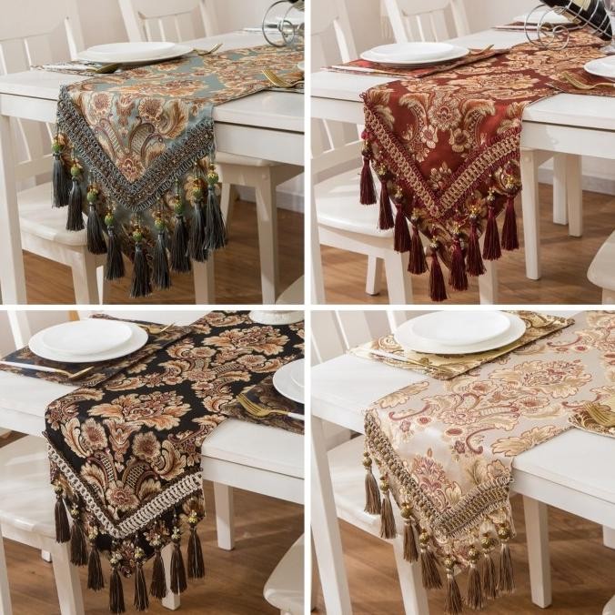 TABLE RUNNER BELGIA TURKI PREMIUM | ALAS MEJA TAMU | TAPLAK MEJA KAIN