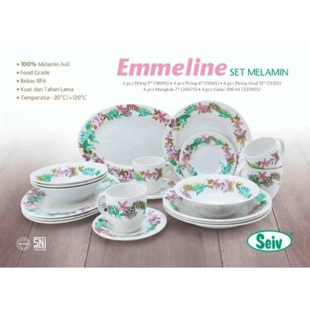 $$$$] Piring Makan Set Dining Alat Makan Motif Premium Onyx Mangkok Gelas