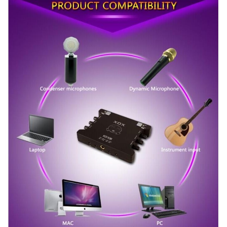 CO SOUND CARD EXTERNAL XOX KS108 ONLINE RECORDING SMULE KS