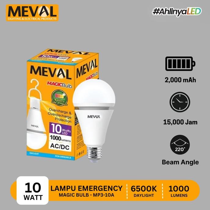 Lampu - Meval Lampu Bohlam Emergency Otomatis Menyala Magic Bulb