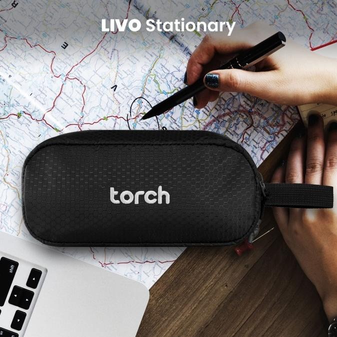 

diskon! [free] torch livo pouch alat tulis perlengkapan sekolah kerja tempat kosmetik muat banyak anti noda