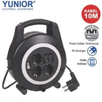 YUNIOR LY-110SK KABEL ROLL BOX WELTO 4 LUBANG + SAKLAR 10M LY-110 SK