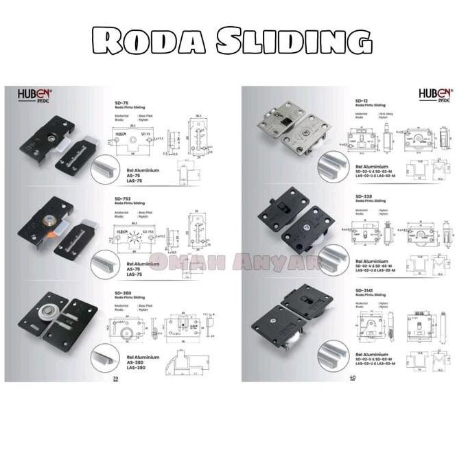 populer] Roda Pintu Lemari Geser Sliding Minimalis Huben SD 31-41 380 338 75 753 12 Elco 329 BUKAN T